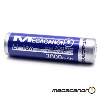 [메가캐논]MEGACANON 3000/18650 배터리 삼성Cell INR18650-30Q 3000mAh PCM(보호회로)/KC