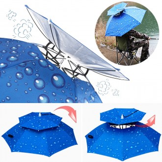 [히트템] 더블 핸즈프리 2단 모자우산 우양산 양산 우양산