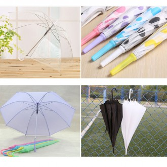 55 썬더 튼튼 자동우산/투명 비닐 땡땡이 별 파스텔 검정 흰색 칼라 미술 단체 우산 인쇄