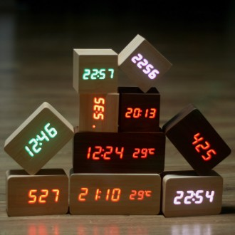 LED시계 나무 우드 알람 탁상 시계