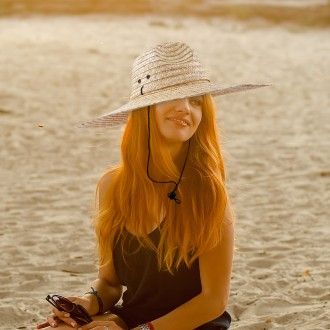 챙넓은 스님모자 52cm ㅣ낚시 단체 사파리 남자 여자 여름 비치 해변 그늘막 챙모자 벌초 밀집 밀짚모자