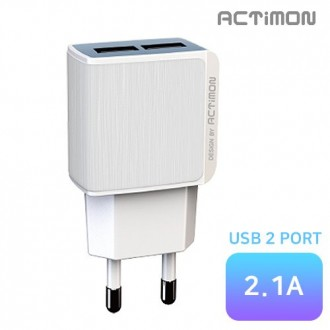[후니케이스] 엑티몬 가정용충전기 2.1A USB2구 (케이블미포함)