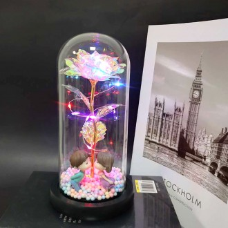 홀로그램 장미 LED 무드등 수유등 유리돔 꽃