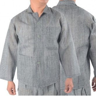 [해밀] 시원한 국산 인견긴팔셔츠 회색 남성셔츠 마셔츠