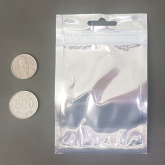 [인씨네] 미니 은박 지퍼백 비닐 포장지 전면 투명 가로 8.5cm 세로 13cm 100매 1셋트