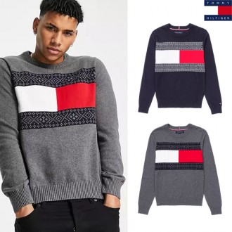 타미힐피거 남여공용 에센셜 플래그 페어아일 스웨터