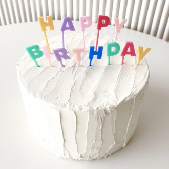 해피버스데이 컬러 케이크 토퍼 생일축하 생일파티 케이크 소품 생일초