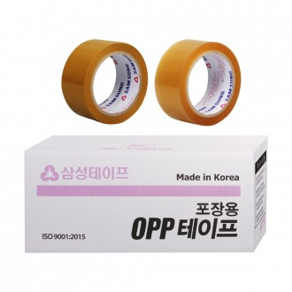 국산 정품 삼성 박스테이프 OPP (투명 베이지)50m-1박스(50개입)