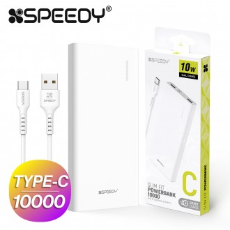 스피디 10W 슬림 핏 보조배터리 10000mAh(CP 0.2M 케이블 포함) 화이트