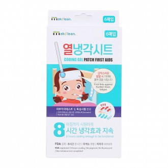 [메이클린] 국내산 아동 열 냉각시트 피부보호 FDA허가 6매