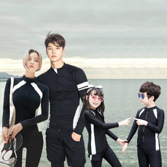 블랙라벨 집업 스포츠 래쉬가드 남여 커플 아동 가족 수영복 워터레깅스세트 비치웨어