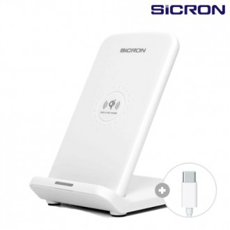 SICRON 15W QI 인증 고속 무선 충전 거치대 패드 아이폰 PD충전기 지원 ENW-822Q