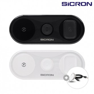 SICRON 15W + 15W 고속 트리오 무선충전패드 무선충전기 애플 워치 에어팟 아이폰 호환 충전기 ENW-T450Q