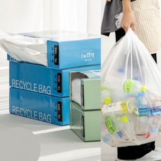 뽑아쓰는 분리수거 비닐 50리터 (50매) 재활용봉투 배접 비닐 봉투 비닐봉지 비닐봉투