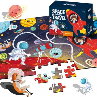 우주여행 아트 직소퍼즐 96피스 조각퍼즐 그림퍼즐 어린이 선물 유치원 학원 답례품 방과후 학교