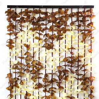 투톤 풀잎 넝쿨문발 90x190 (통풍 빛차단 가리개커튼 현관문발 실커튼 창문 장식발 블라인드)
