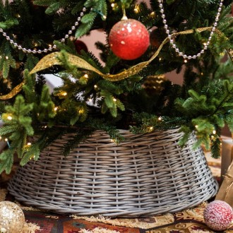 크리스마스 트리 바구니 라탄 받침대 스커트 가림막 장식