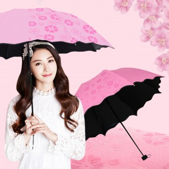 [해인] SB1132 벚꽃 접이식 암막 양 우산/양산/우산/마술우산/접이식우산/블라썸우산