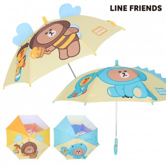 47우산 라인프렌즈 정글입체홀로그램 유아 어린이 자동우산 아동우산