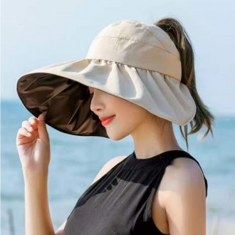 여름 더블레이어 여성 버킷햇 모자 자외선차단 돌돌이