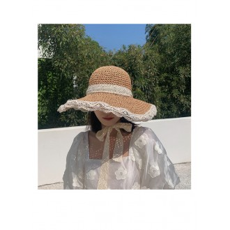 라탄 왕골 밀짚 여름 챙 넓은 햇빛 모자 버킷햇 동남아 해외여행 여름 레이스 자외선차단