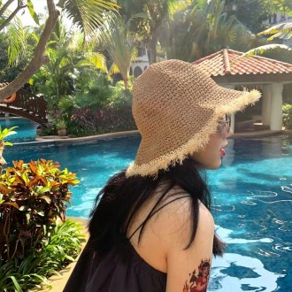 빈티지 라탄 왕골 밀짚 여름 챙 넓은 햇빛 모자 버킷햇 동남아 해외여행 여름 자외선차단 제주도 소품샵