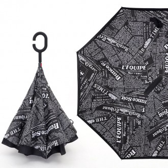 리버스 거꾸로우산 블랙텍스트/튼튼한장우산 거꾸로 접는 우산 접이식 장우산 암막 답례품 우양산 양우산