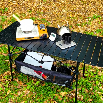 로더스 캠핑 롤 접이식 테이블 블랙매트재질 튼튼한 캠핑테이블 수납함 이동가방포함
