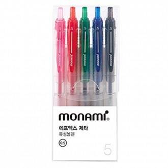 모나미 FX ZETA 5색 세트 볼펜 0.5mm 컬러 유성볼펜 D