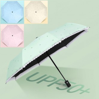 자동 3단 우산 레이스 튼튼한 양우산 자외선차단