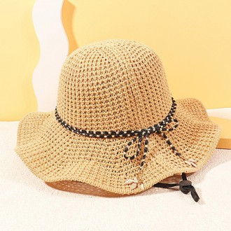 준캡 봄 여름 가을 투톤끈나비장식 벙거지 밀짚 시원한 밀짚모자 해변모자 여성 여자 모자 버킷햇