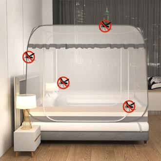 [도매플랜]사각 원터치 모기장 튼튼한 침대 바닥 있는 야외 캠핑