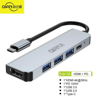 c타입허브 노트북 맥북용 USB 멀티 포트 어댑터 HDMI 4K 30 포트 100W 전원