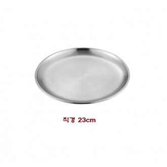 스텐레스접시 플레이트 감성캠핑 접시 식기세트 실버 23cm