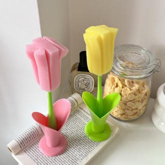 튤립 모양 컵수세미 스펀지 수세미 인테리어 주방용품