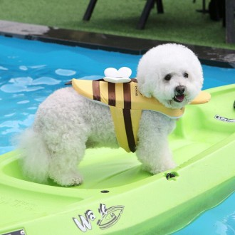 강아지 물놀이 튜브 여름 작은 꿀벌 강아지 방수 수영복 강아지 구명 조끼 통기성 개 의