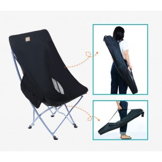 야외 아웃도어 캠핑 낚시 프리미엄 접이식 등받이 리클라이너 의자(블랙) 경량 휴대용 내구성 통기성 우수