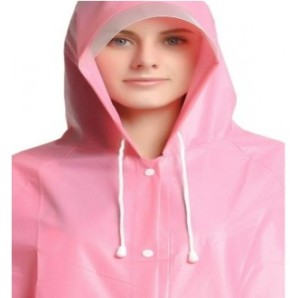 남녀공용 모자캡 앞창 방수 고급 우비 우의(핑크 M 150-165cm) 반복 사용 스크래치 방지 전용 파우치 포함