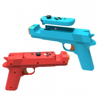 ACDC 닌텐도 스위치 OLED 조이콘 건그립 DOBE 권총형 핸드그립 네온 레드/블루 2개입