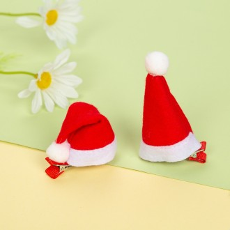 산타모자핀 산타모자삔 크리스마스악세사리 크리스마스용품 트리꾸미기 헤어핀 미니산타모자