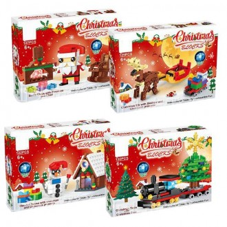 학원 유치원 태권도 크리스마스 트리 눈사람 산타 어린이 장난감 선물 나노 블럭 1세트(4종모두포함)