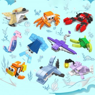 애니멀오션 바다동물 블럭 10종 해양동물 해양생물 물고기 조립 교재 발달 장난감