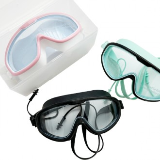 [이거찜] 김서림 방지 고글물안경+귀마개 일체형 뷰수경 와이드물안경