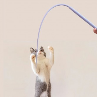 고양이 쥐꼬리 장난감 실리콘 롱 테일 낚시대 줄 장난감 반려동물 흥미유발 스트레스 해소