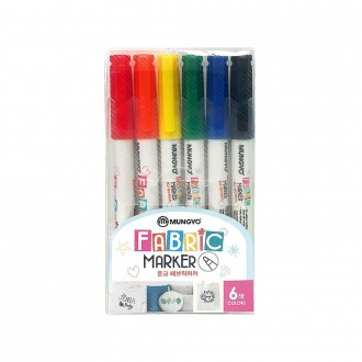 일반형6색 패브릭마카 세트 염색펜 마커 섬유용 의류용