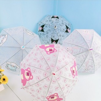 산리오 캐릭터 우산 반투명 손잡이 우산 해외수출 인기품