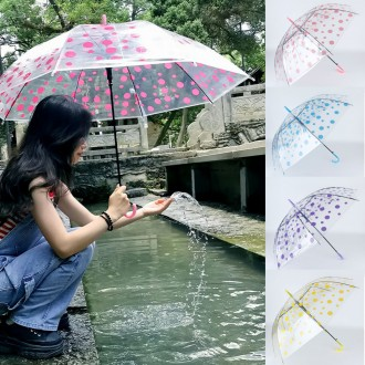 우산 땡땡이 투명비닐우산 장우산 투명우산 투명자동우산 비닐우산 우양산 시야확보 판촉물/정직한사람들