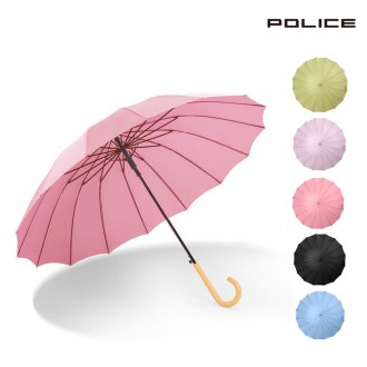 POLICE 파스텔 장우산 반자동 초경량 휴대용 무지 학생우산 우드 자동우산 장마 봄상품 여름상품