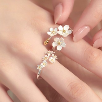 [큰손할인] 꽃반지SET 벚꽃 반지 여성 패션반지 포인트 은 악세서리