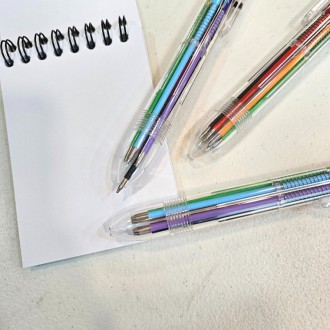 6색 컬러볼펜 볼펜 색깔볼펜 오피스용품 클립 색상전환 사무 문구 오피스 수업 필기 학교 학용품